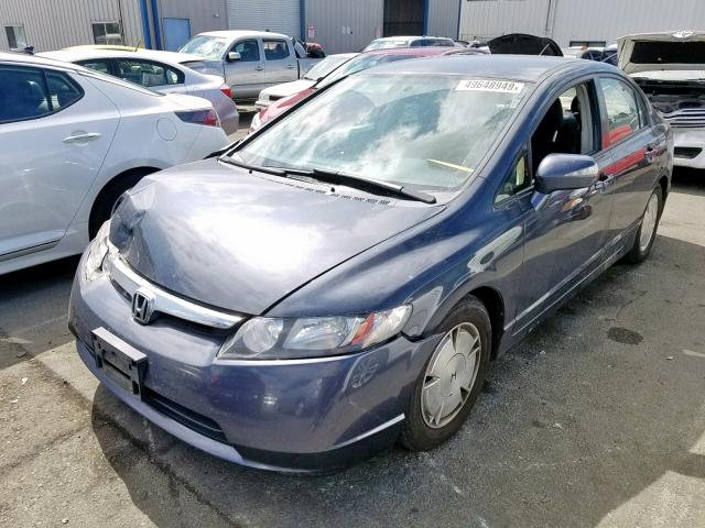 JHMFA36266S026244 - 2006 HONDA CIVIC HYBR BLUE photo 2