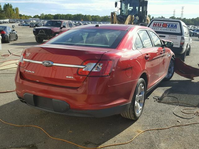 1FAHP2EW3BG148487 - 2011 FORD TAURUS SEL RED photo 4