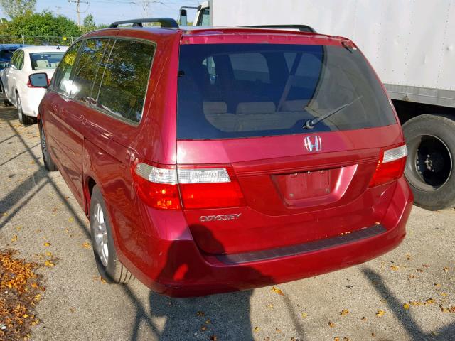 5FNRL38496B058464 - 2006 HONDA ODYSSEY EX RED photo 3