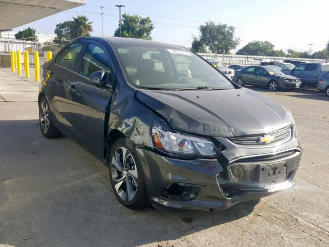 1G1JF5SBXK4128975 - 2019 CHEVROLET SONIC PREM GRAY photo 1