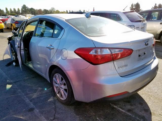 KNAFX4A84E5127570 - 2014 KIA FORTE EX SILVER photo 3