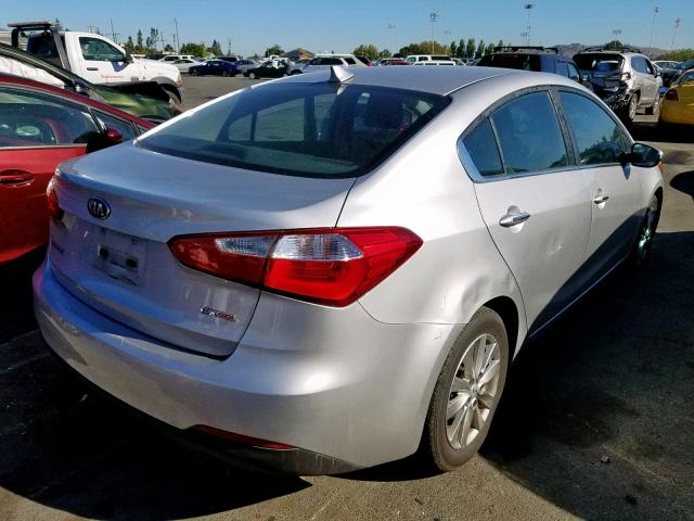 KNAFX4A84E5127570 - 2014 KIA FORTE EX SILVER photo 4