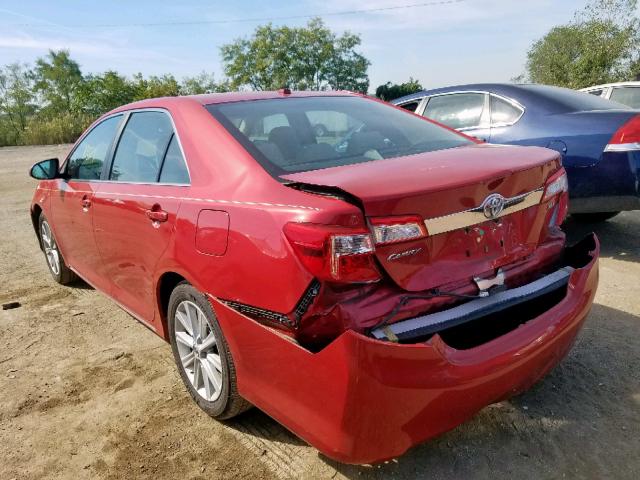 4T4BF1FK2CR186399 - 2012 TOYOTA CAMRY BASE RED photo 3