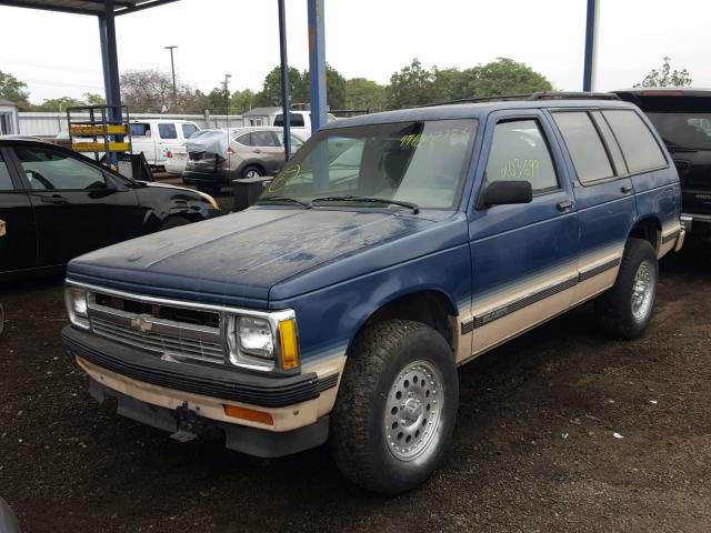 1GNDT13Z2N2156942 - 1992 CHEVROLET BLAZER S10 BLUE photo 2