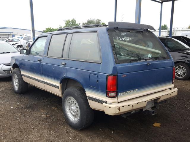 1GNDT13Z2N2156942 - 1992 CHEVROLET BLAZER S10 BLUE photo 3