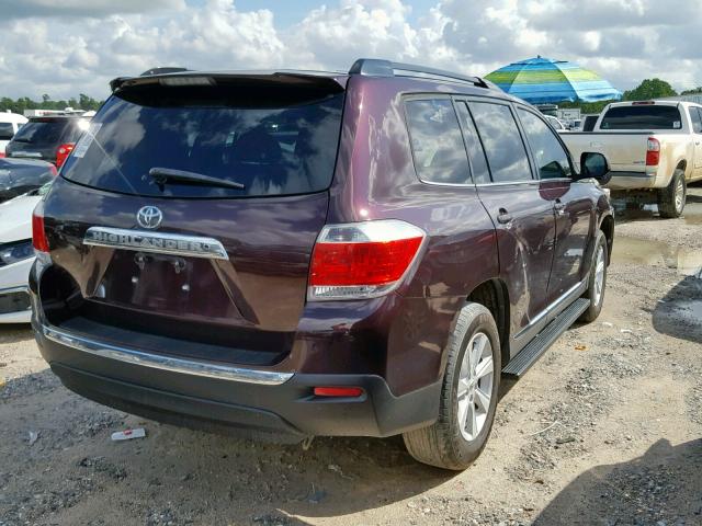 5TDZA3EH4DS031548 - 2013 TOYOTA HIGHLANDER PURPLE photo 4