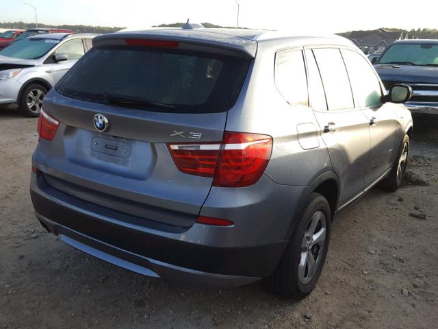 5UXWX5C51BL710664 - 2011 BMW X3 XDRIVE2 CHARCOAL photo 4