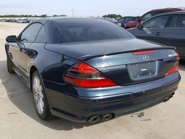 WDBSK74F33F037747 - 2003 MERCEDES-BENZ SL 55 AMG BLUE photo 3