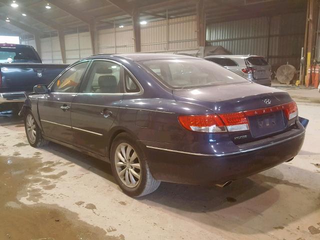 KMHFC46F16A057889 - 2006 HYUNDAI AZERA SE BLUE photo 3