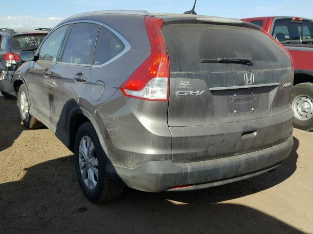 5J6RM4H76CL048412 - 2012 HONDA CR-V EXL CHARCOAL photo 3