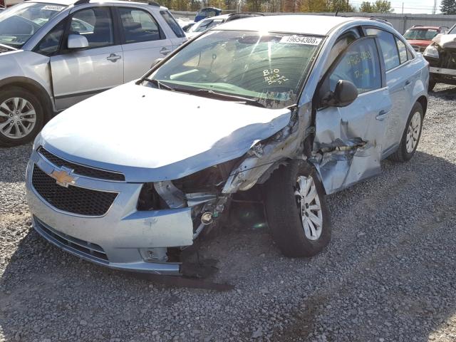 1G1PC5SH8B7155498 - 2011 CHEVROLET CRUZE LS BLUE photo 2