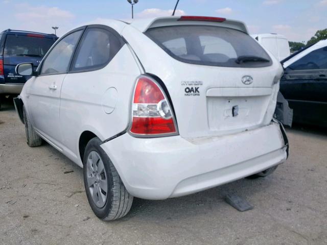 KMHCM3AC6AU170459 - 2010 HYUNDAI ACCENT BLU WHITE photo 3