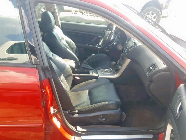 4S3BL676254217854 - 2005 SUBARU LEGACY GT RED photo 5