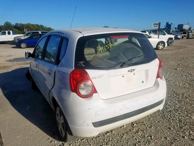 KL1TD66E59B682339 - 2009 CHEVROLET AVEO LS WHITE photo 3