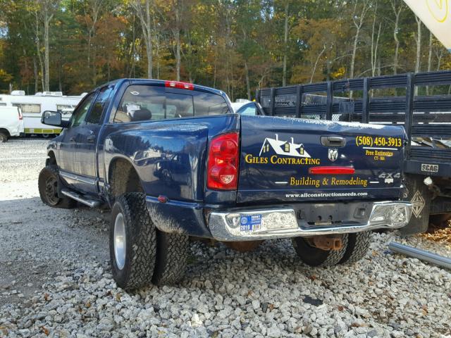 3D3MX48A67G784165 - 2007 DODGE RAM 3500 S BLUE photo 3