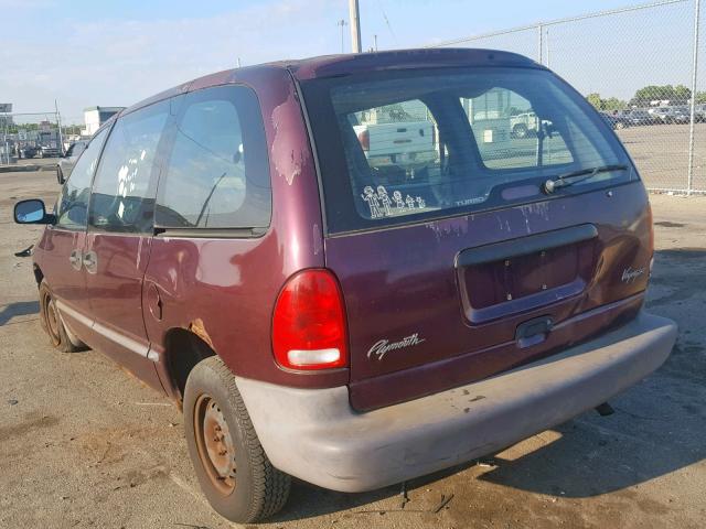 2P4FP25B1XR255859 - 1999 PLYMOUTH VOYAGER PURPLE photo 3