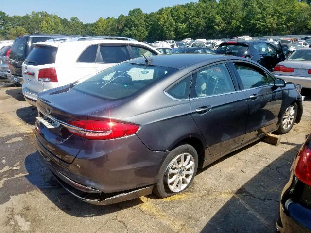 3FA6P0G75HR240073 - 2017 FORD FUSION S GRAY photo 4