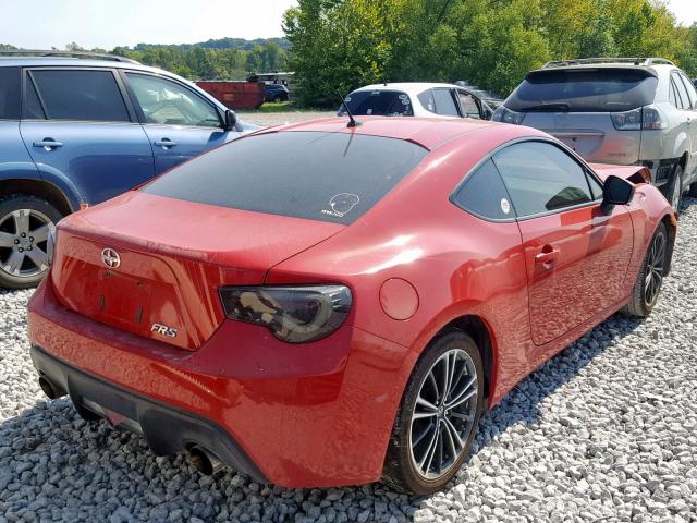 JF1ZNAA10D2704561 - 2013 TOYOTA SCION FR-S RED photo 4