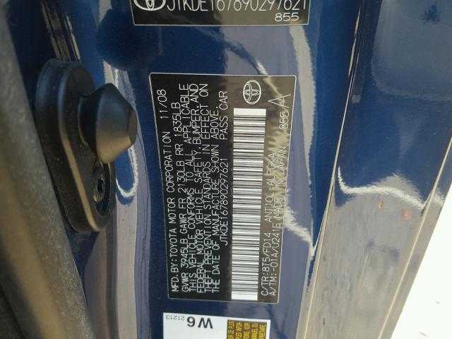 JTKDE167890297621 - 2009 TOYOTA SCION TC Mavi foto 10