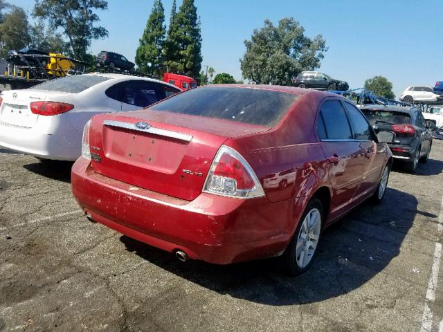 3FAHP08118R157162 - 2008 FORD FUSION SEL RED photo 4