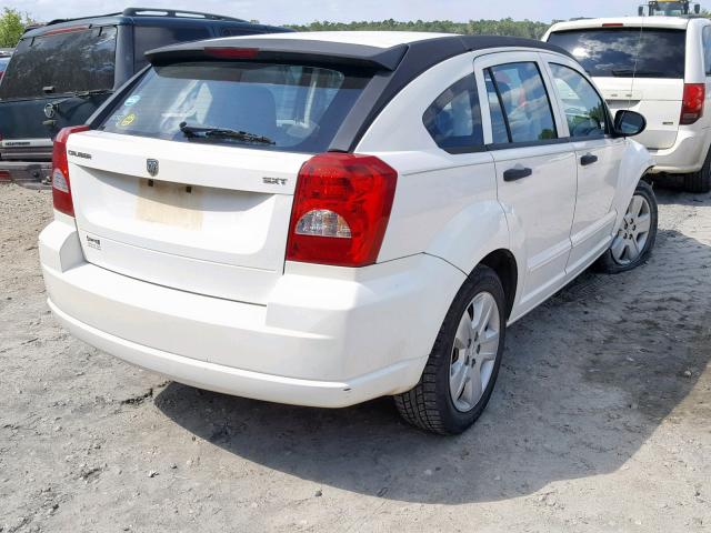 1B3HB48B67D337108 - 2007 DODGE CALIBER SX WHITE photo 4