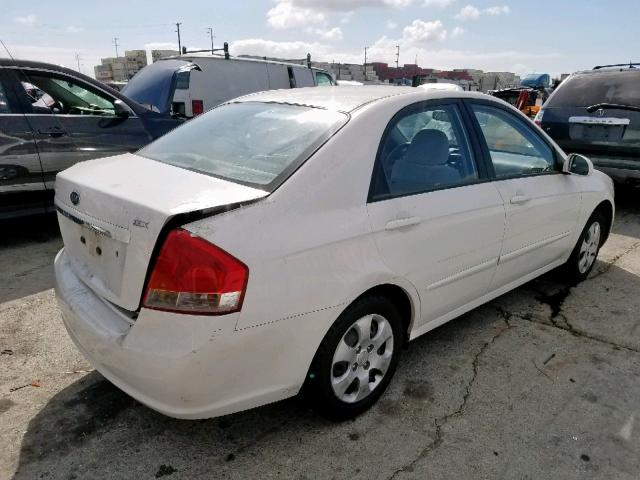 KNAFE222095614341 - 2009 KIA SPECTRA EX WHITE photo 4