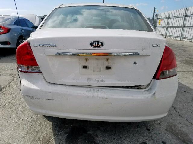 KNAFE222095614341 - 2009 KIA SPECTRA EX WHITE photo 9