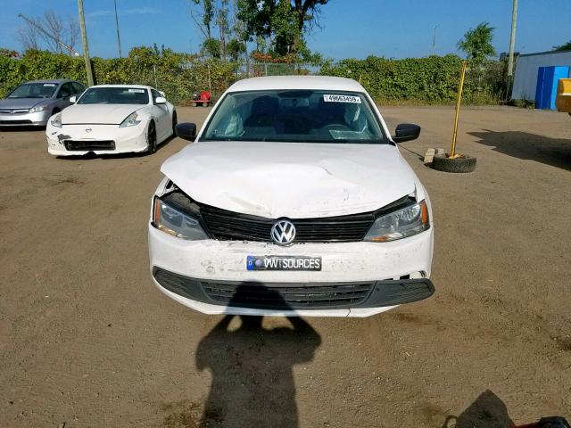 3VW1K7AJ6DM263561 - 2013 VOLKSWAGEN JETTA BASE Սպիտակ լուսանկար 9