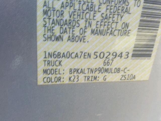 1N6BA0CA7EN502943 - 2014 NISSAN TITAN S GRAY photo 10