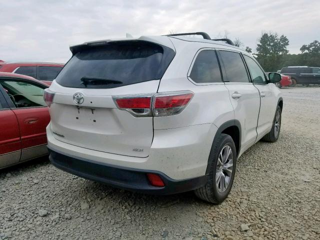 5TDKKRFH2ES012529 - 2014 TOYOTA HIGHLANDER WHITE photo 4