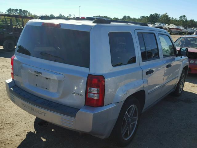 1J8FF48W08D741383 - 2008 JEEP PATRIOT LI SILVER photo 4