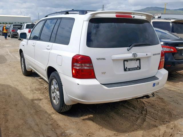 JTEGF21A610005524 - 2001 TOYOTA HIGHLANDER WHITE photo 3