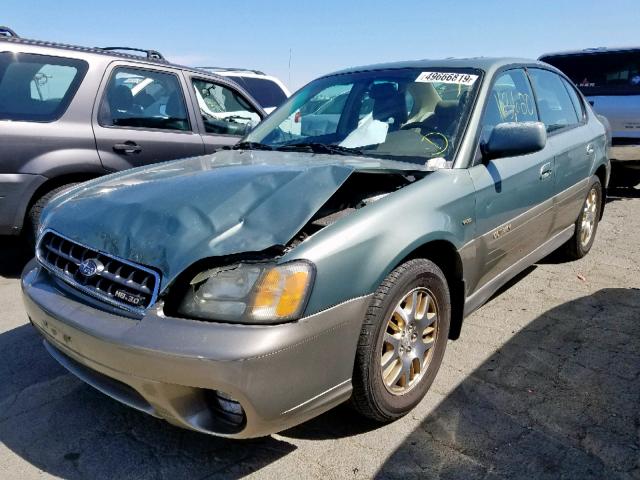 4S3BE896737202233 - 2003 SUBARU LEGACY OUT GREEN photo 2