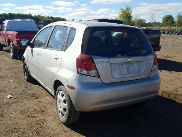 KL1TD66626B681377 - 2006 CHEVROLET AVEO BASE Gümüş foto 3