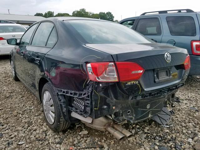 3VW2K7AJ0EM440577 - 2014 VOLKSWAGEN JETTA BASE 黑色 照片 3