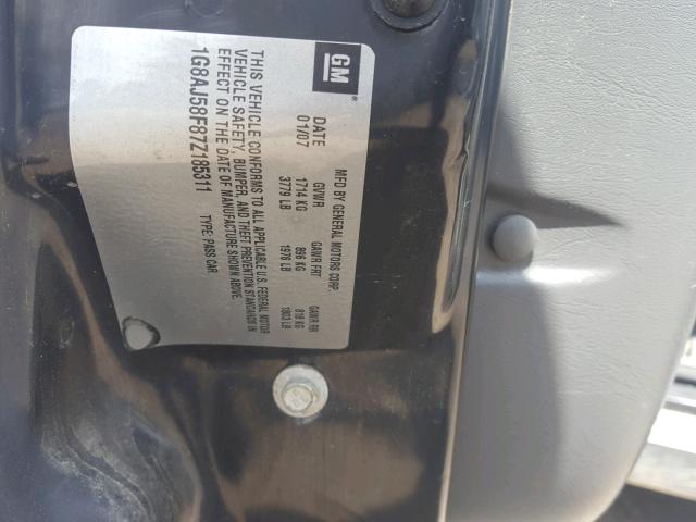 1G8AJ58F87Z185311 - 2007 SATURN ION LEVEL GRAY photo 10