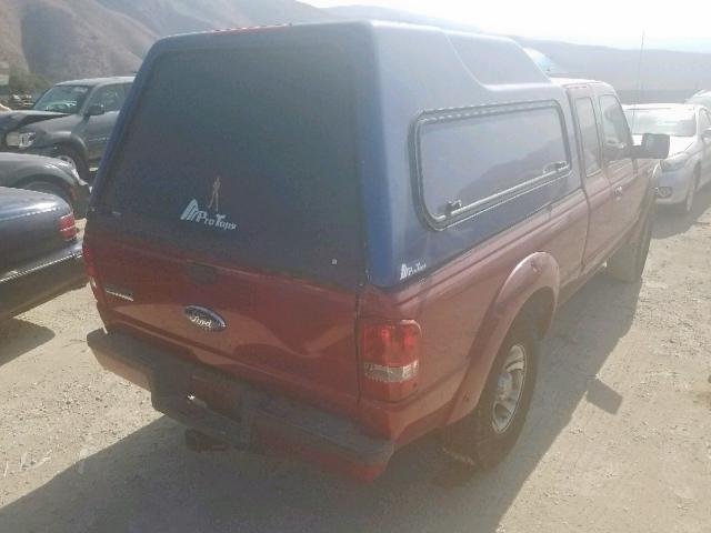 1FTYR14U18PA34320 - 2008 FORD RANGER SUP RED photo 4