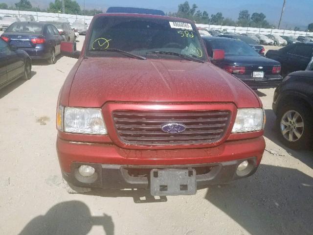 1FTYR14U18PA34320 - 2008 FORD RANGER SUP RED photo 9