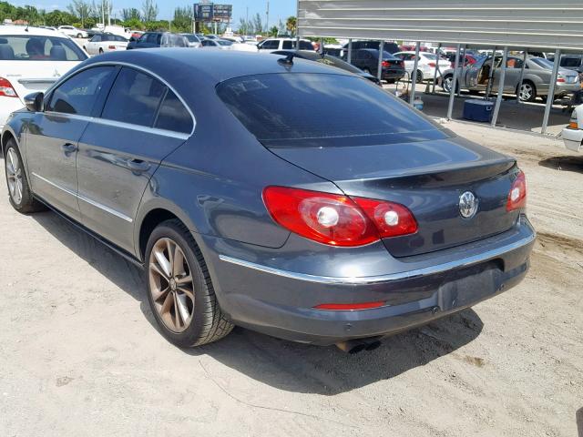 WVWHL73C59E545815 - 2009 VOLKSWAGEN CC LUXURY GRAY photo 3