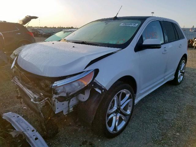 2FMDK4AK0DBA48634 - 2013 FORD EDGE SPORT WHITE photo 2