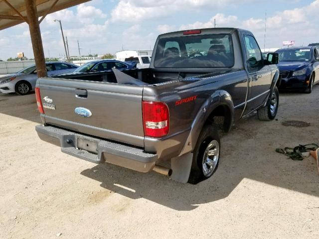 1FTYR10U77PA34665 - 2007 FORD RANGER GRAY photo 4