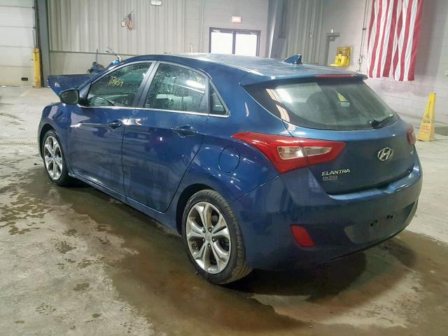 KMHD35LH2EU203880 - 2014 HYUNDAI ELANTRA GT BLUE photo 3