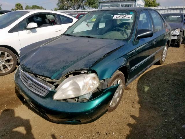 2HGEJ6625XH549487 - 1999 HONDA CIVIC DX GREEN photo 2