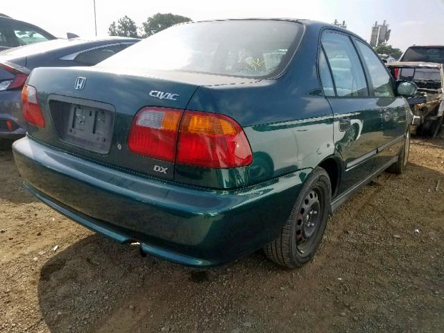 2HGEJ6625XH549487 - 1999 HONDA CIVIC DX GREEN photo 4