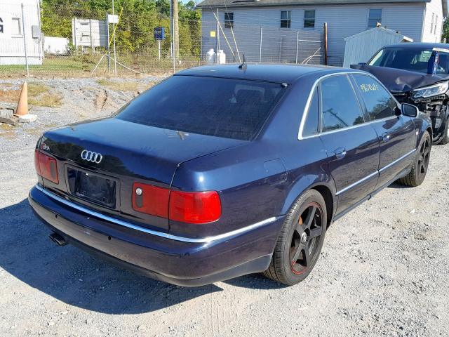 WAUGU44D23N002750 - 2003 AUDI S8 QUATTRO BLUE photo 4