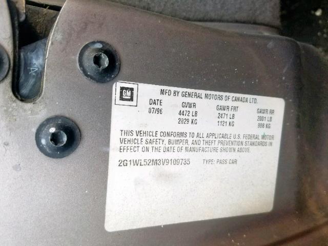 2G1WL52M3V9109735 - 1997 CHEVROLET LUMINA BAS 金色 照片 10