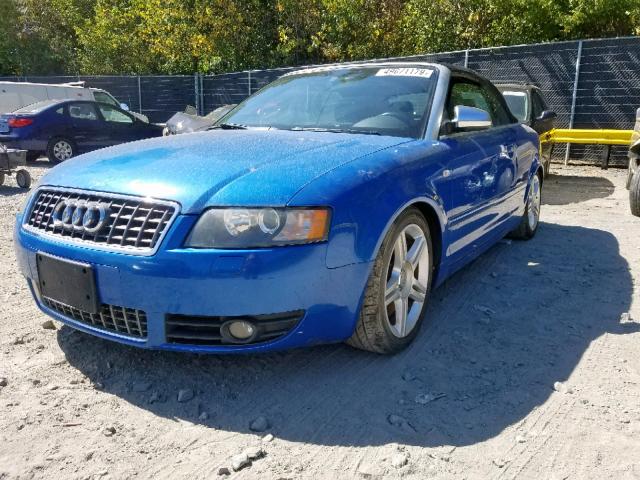 WUARL48H05K900394 - 2005 AUDI S4 QUATTRO BLUE photo 2