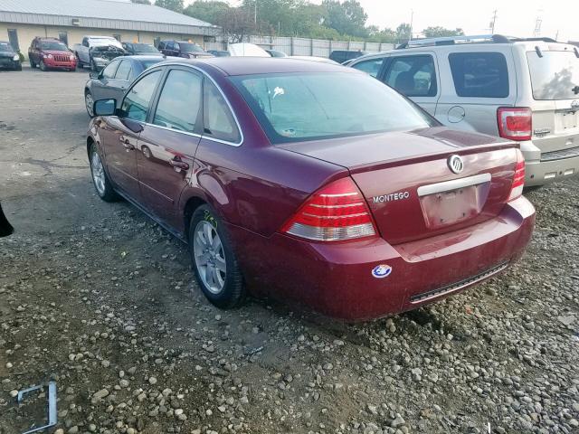 1MEFM401X5G611066 - 2005 MERCURY MONTEGO LU MAROON photo 3