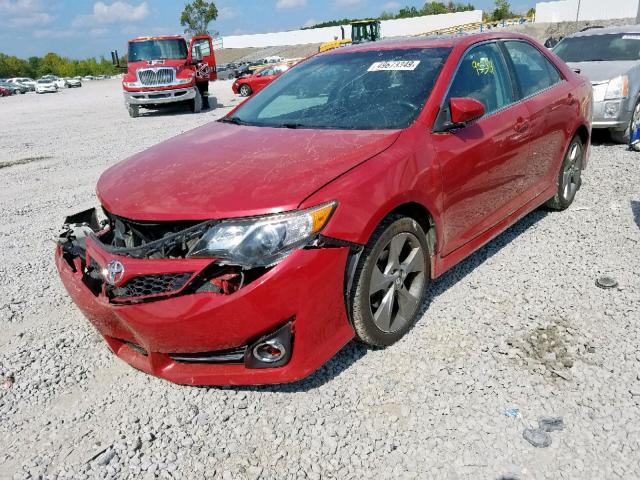 4T1BF1FK6CU637232 - 2012 TOYOTA CAMRY BASE RED photo 2