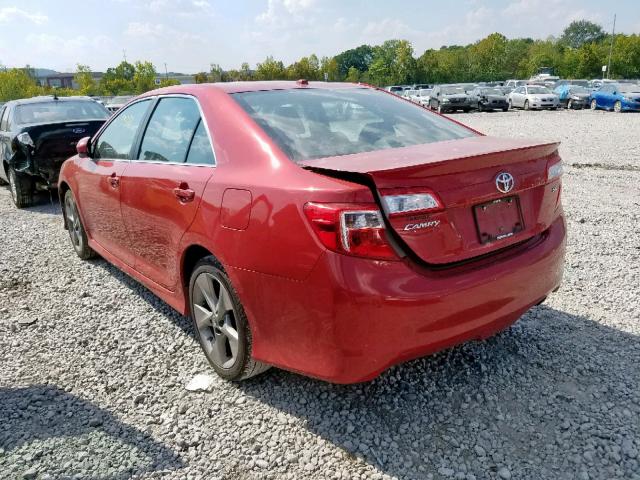 4T1BF1FK6CU637232 - 2012 TOYOTA CAMRY BASE RED photo 3